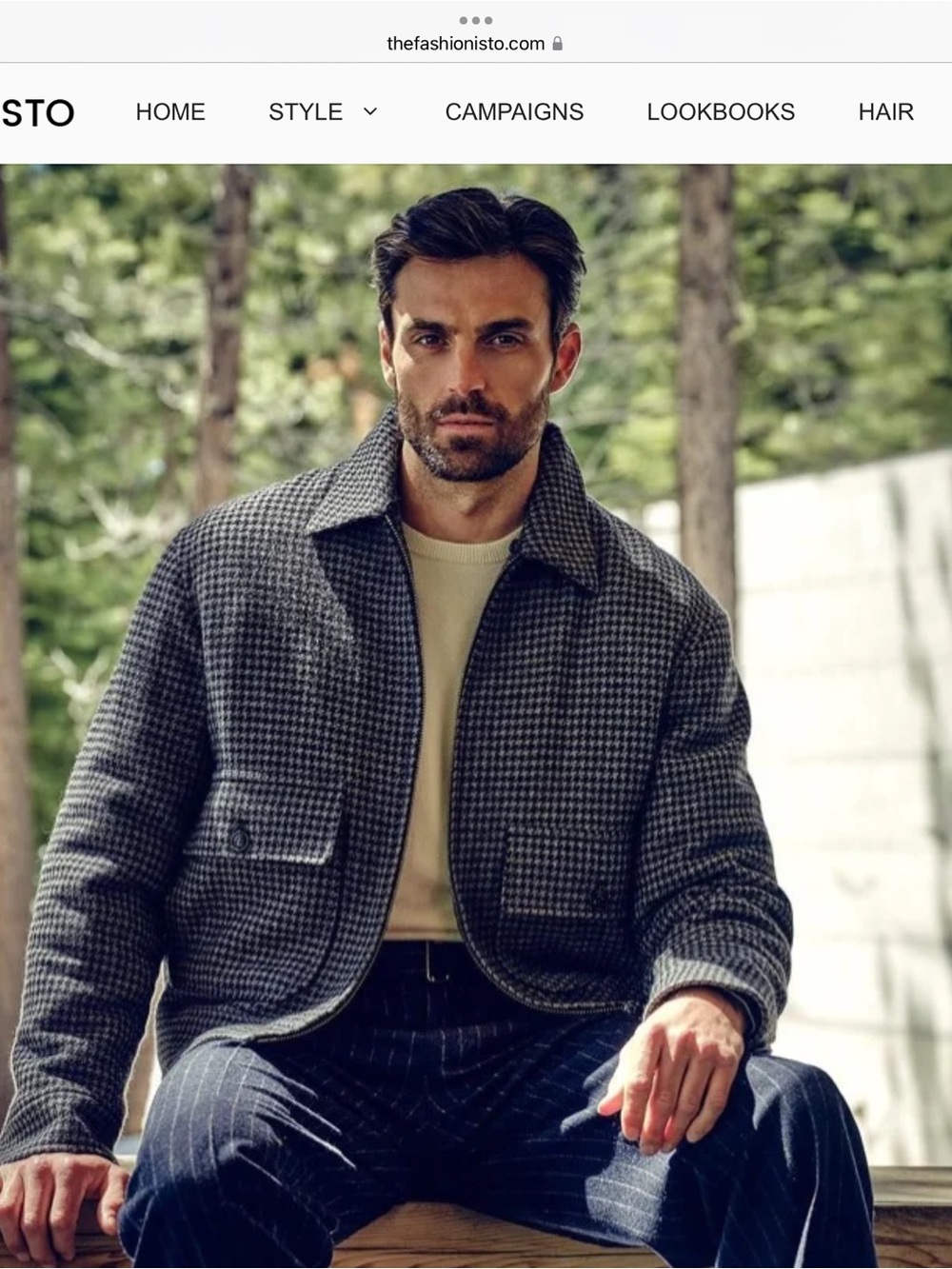 New Todd Snyder Men's Houndstooth Wool Jacket - Gray & Black